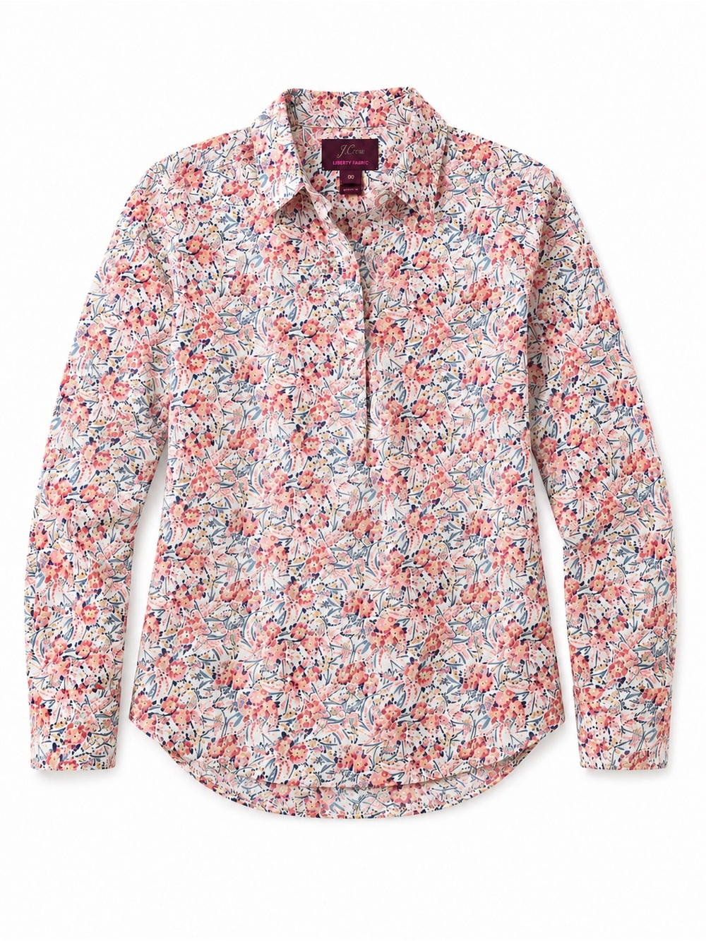 J.Crew x Liberty London Swirling Petals Floral Popover Shirt Size 00
